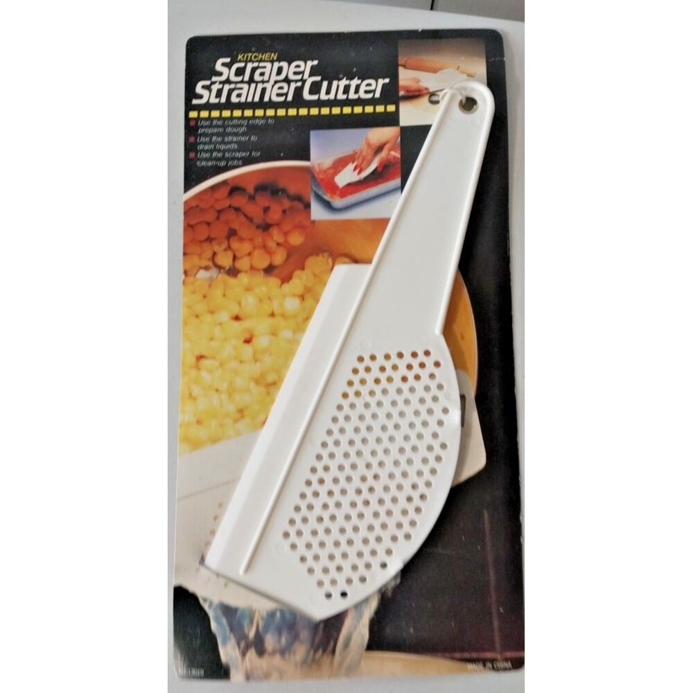 Vtg Kitchen Scraper Strainer Cutter Kitchen Tool Gadget Prepare Dough Cleaning